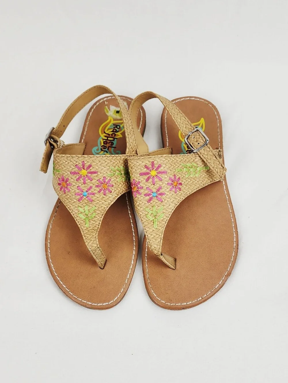 Rachel Shoes Girl Tan Emboidery Sandals